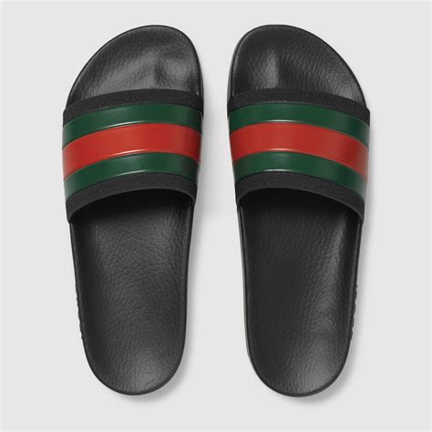 gucci slide sandals black rubber.